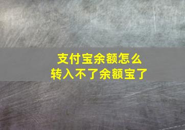 支付宝余额怎么转入不了余额宝了