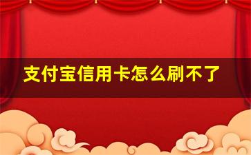 支付宝信用卡怎么刷不了