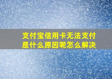 支付宝信用卡无法支付是什么原因呢怎么解决