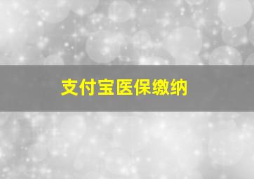 支付宝医保缴纳