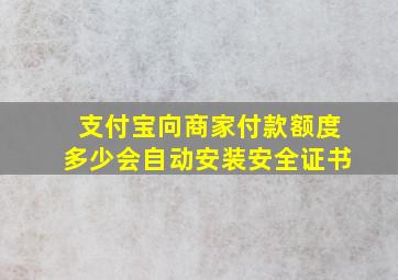 支付宝向商家付款额度多少会自动安装安全证书