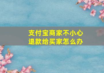 支付宝商家不小心退款给买家怎么办