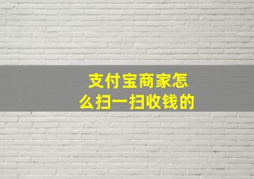 支付宝商家怎么扫一扫收钱的