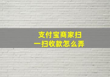 支付宝商家扫一扫收款怎么弄