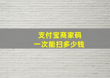 支付宝商家码一次能扫多少钱