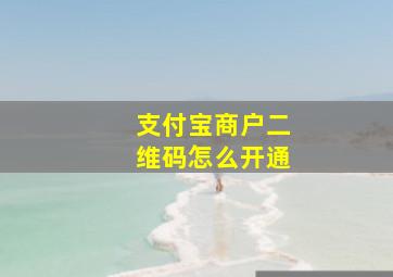 支付宝商户二维码怎么开通