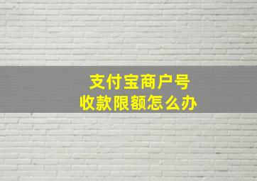 支付宝商户号收款限额怎么办