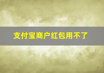 支付宝商户红包用不了