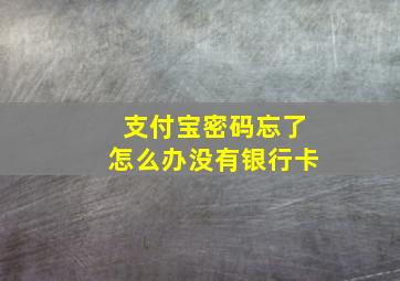 支付宝密码忘了怎么办没有银行卡