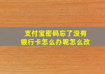 支付宝密码忘了没有银行卡怎么办呢怎么改