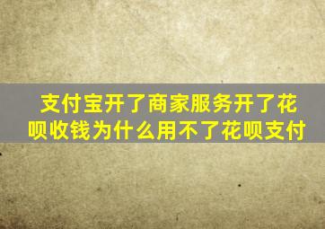 支付宝开了商家服务开了花呗收钱为什么用不了花呗支付