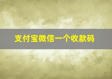 支付宝微信一个收款码