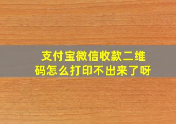 支付宝微信收款二维码怎么打印不出来了呀