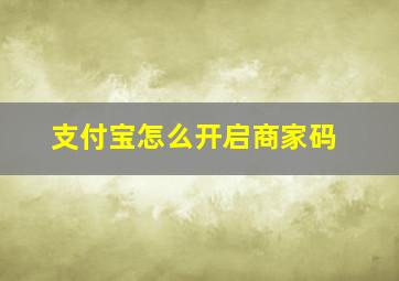 支付宝怎么开启商家码