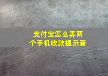 支付宝怎么弄两个手机收款提示音