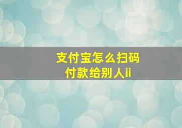 支付宝怎么扫码付款给别人ii