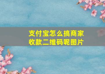 支付宝怎么搞商家收款二维码呢图片