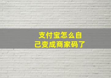 支付宝怎么自己变成商家码了