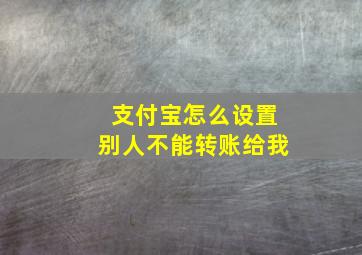 支付宝怎么设置别人不能转账给我