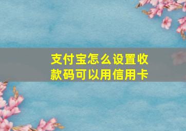 支付宝怎么设置收款码可以用信用卡