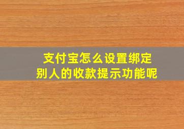 支付宝怎么设置绑定别人的收款提示功能呢