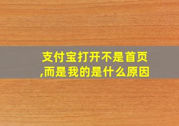 支付宝打开不是首页,而是我的是什么原因