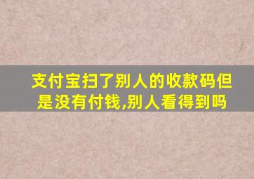 支付宝扫了别人的收款码但是没有付钱,别人看得到吗