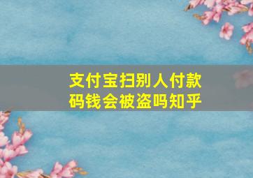 支付宝扫别人付款码钱会被盗吗知乎