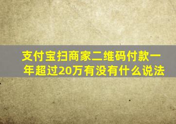 支付宝扫商家二维码付款一年超过20万有没有什么说法