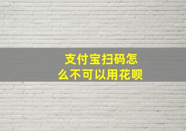 支付宝扫码怎么不可以用花呗