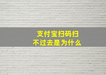 支付宝扫码扫不过去是为什么