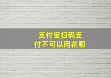 支付宝扫码支付不可以用花呗