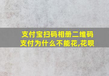 支付宝扫码相册二维码支付为什么不能花,花呗