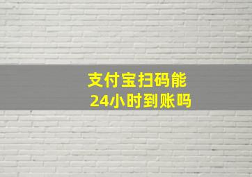 支付宝扫码能24小时到账吗