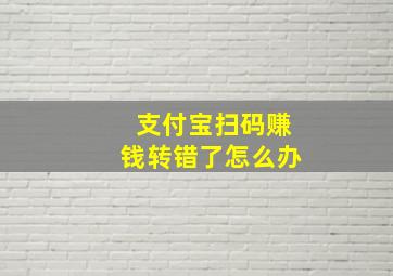 支付宝扫码赚钱转错了怎么办