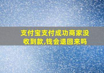 支付宝支付成功商家没收到款,钱会退回来吗