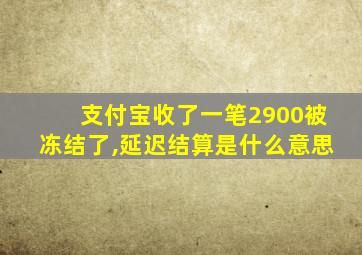 支付宝收了一笔2900被冻结了,延迟结算是什么意思