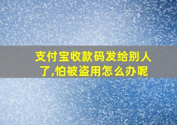 支付宝收款码发给别人了,怕被盗用怎么办呢