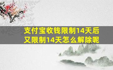 支付宝收钱限制14天后又限制14天怎么解除呢