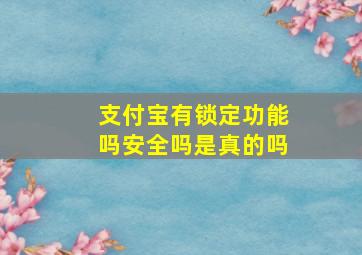 支付宝有锁定功能吗安全吗是真的吗