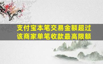 支付宝本笔交易金额超过该商家单笔收款最高限额