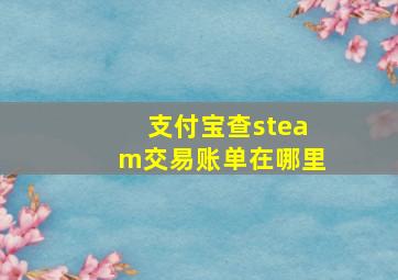 支付宝查steam交易账单在哪里