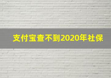 支付宝查不到2020年社保