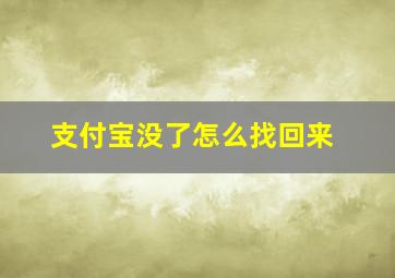 支付宝没了怎么找回来