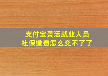 支付宝灵活就业人员社保缴费怎么交不了了