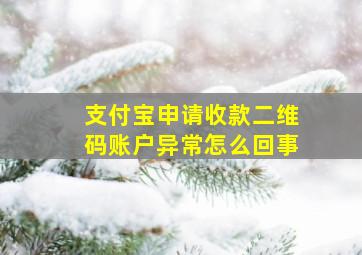 支付宝申请收款二维码账户异常怎么回事