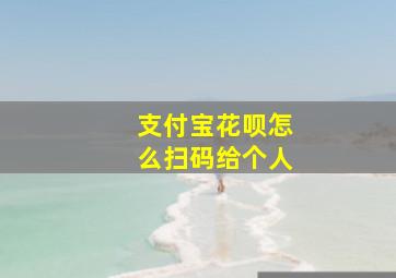 支付宝花呗怎么扫码给个人