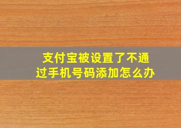 支付宝被设置了不通过手机号码添加怎么办