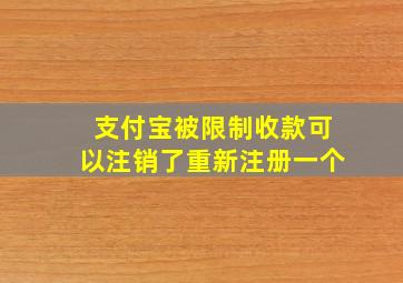 支付宝被限制收款可以注销了重新注册一个