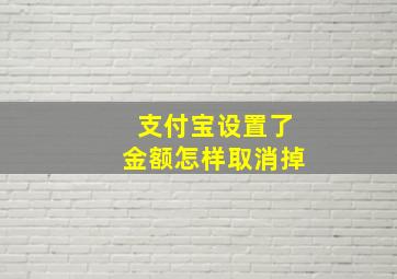 支付宝设置了金额怎样取消掉